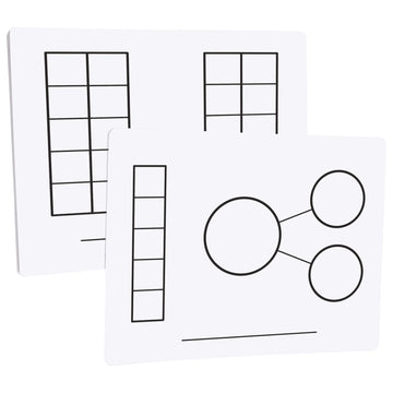 Didax Educational Resources Write-On Wipe-Off Five and Ten-Frame Mats, Set of 10