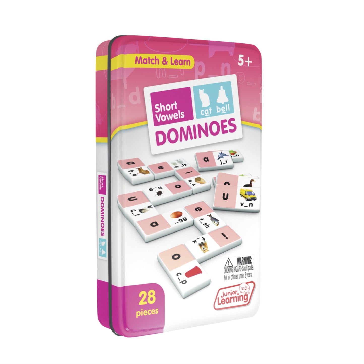 Junior Learning Short Vowel Dominoes Educational Action Games, Multi (Jl493)