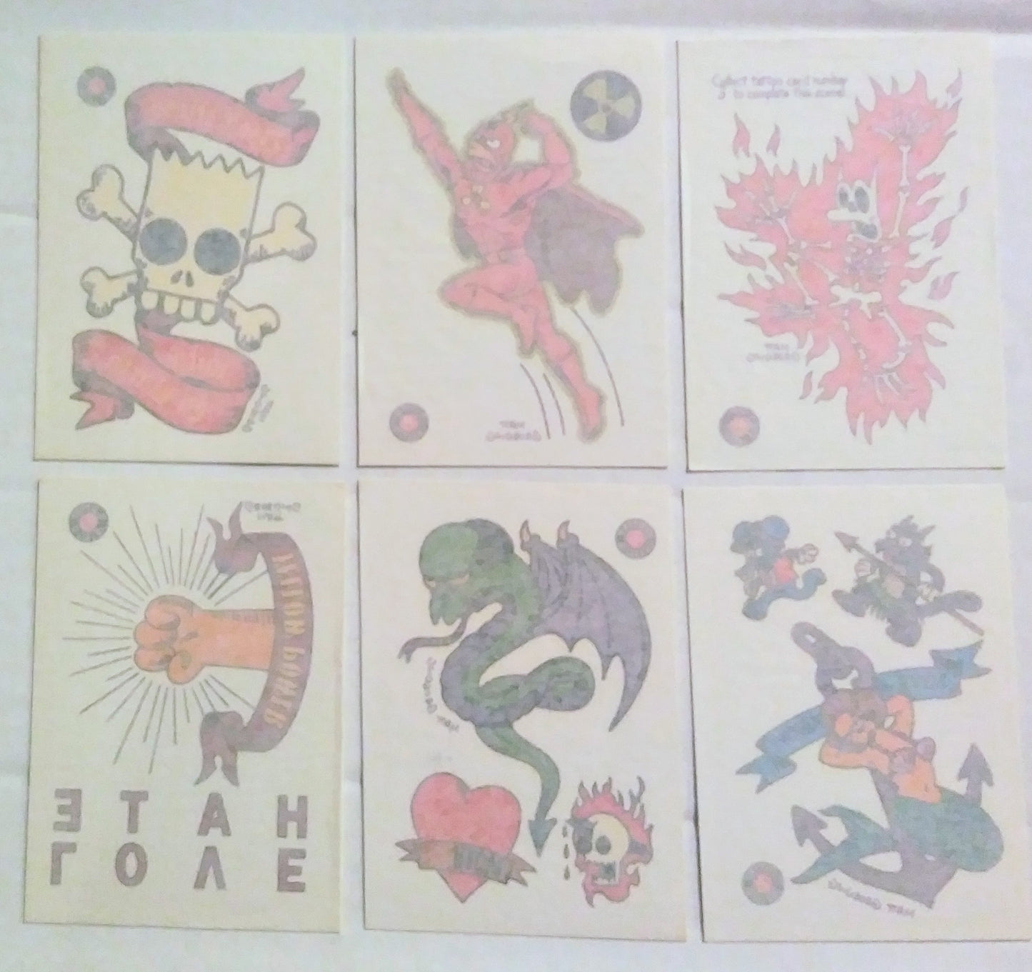 Simpsons Trading Card Set - Tattoos