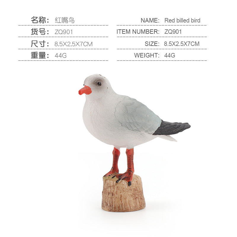 Simulated Real Wild Animal Bird Model, Diamond Parrot, Flamingo, Bird, Bird, 9-Piece Figure Set