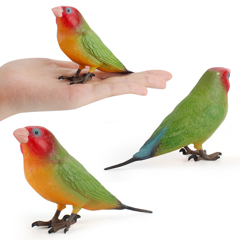 Simulated Real Wild Animal Bird Model, Diamond Parrot, Flamingo, Bird, Bird, 9-Piece Figure Set