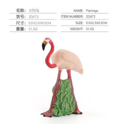 Simulated Real Wild Animal Bird Model, Diamond Parrot, Flamingo, Bird, Bird, 9-Piece Figure Set