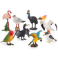 Simulated Real Wild Animal Bird Model, Diamond Parrot, Flamingo, Bird, Bird, 9-Piece Figure Set