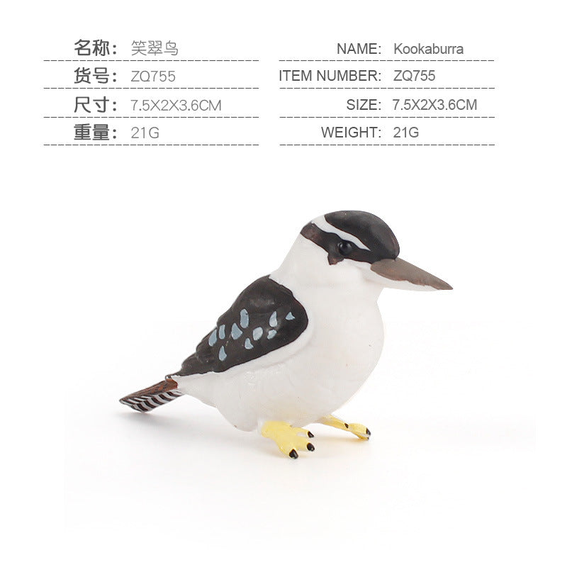 Simulated Real Wild Animal Bird Model, Diamond Parrot, Flamingo, Bird, Bird, 9-Piece Figure Set