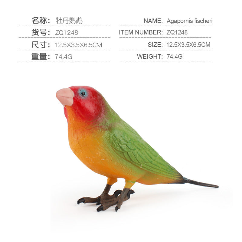 Simulated Real Wild Animal Bird Model, Diamond Parrot, Flamingo, Bird, Bird, 9-Piece Figure Set