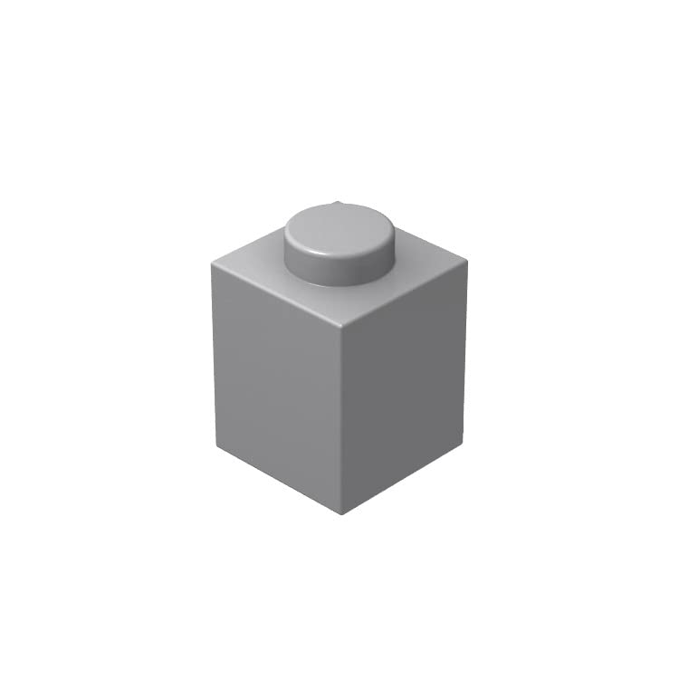 Classic Brick Block Bulk, Light Gray Bricks 1X1, Building Bricks Flat 100 Piece, Compatible With Lego Parts And Pieces: 1X1 Light Gray Bricks(Color:Light Gray)