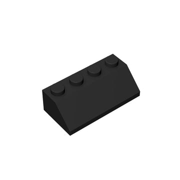 Classic Building Bulk Part Slope 45 2X4 Smooth, 200 Piece Black Building Slope 45 2X4 Smooth, Compatible With Lego Parts And Pie
