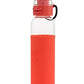 SOMA Glass Water Bottle with Silicone Sleeve, Sport Cap, 17-ounce, Coral