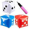 KISEER 3 Pcs 14'' Jumbo Inflatable Giant Dice for Outdoor Game Pool Party (White, Blue, Red)