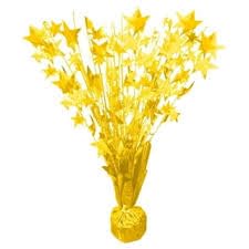 PMU 6 Pack Yellow Neon Macaron Star-Burst Balloon Weights Centerpiece | Graduation Table Decor for Party Event, Halloween and Bi