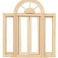 Dollhouse Miniature 1/2 Scale Circlehead Double Casement Window
