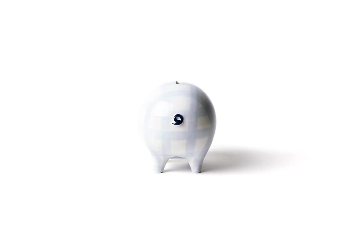 Coton Colors Gingham Piggy Bank Blue