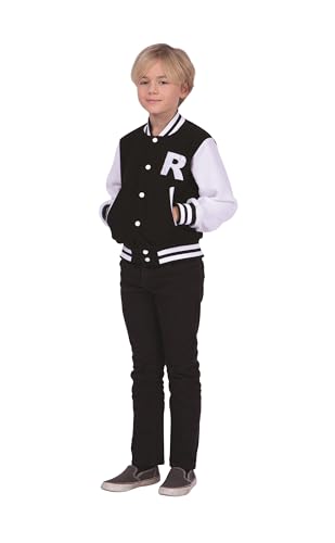 Child Letterman Jacket:Black L