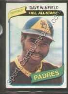 1980 Topps Regular #230 Dave Winfield, San Diego Padres Baseball Card