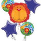SAFARI JUNGLE LION BALLOONS HAPPY BIRTHDAY BOUQUET