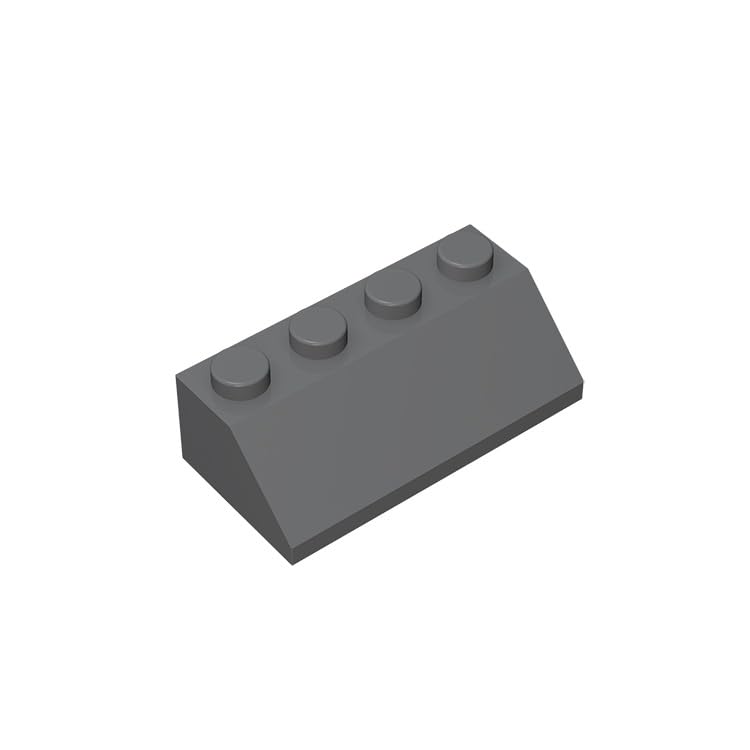 Classic Building Bulk Part Slope 45 2X4 Smooth, 200 Piece Dark Grey Building Slope 45 2X4 Smooth, Compatible With Lego Parts And