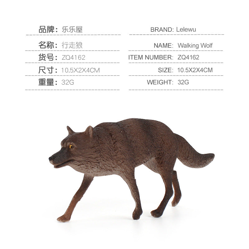 Children's Science and Education Toy Wild Animal Wolf Model Roaring Standing Wolf Little Wolf Cub Wild Wolf Group Static Desktop Craft