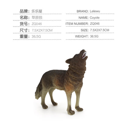 Children's Science and Education Toy Wild Animal Wolf Model Roaring Standing Wolf Little Wolf Cub Wild Wolf Group Static Desktop Craft