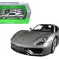 Porsche 918 Spyder Silver Closed Roof 1/24 Diecast Model Car by Welly