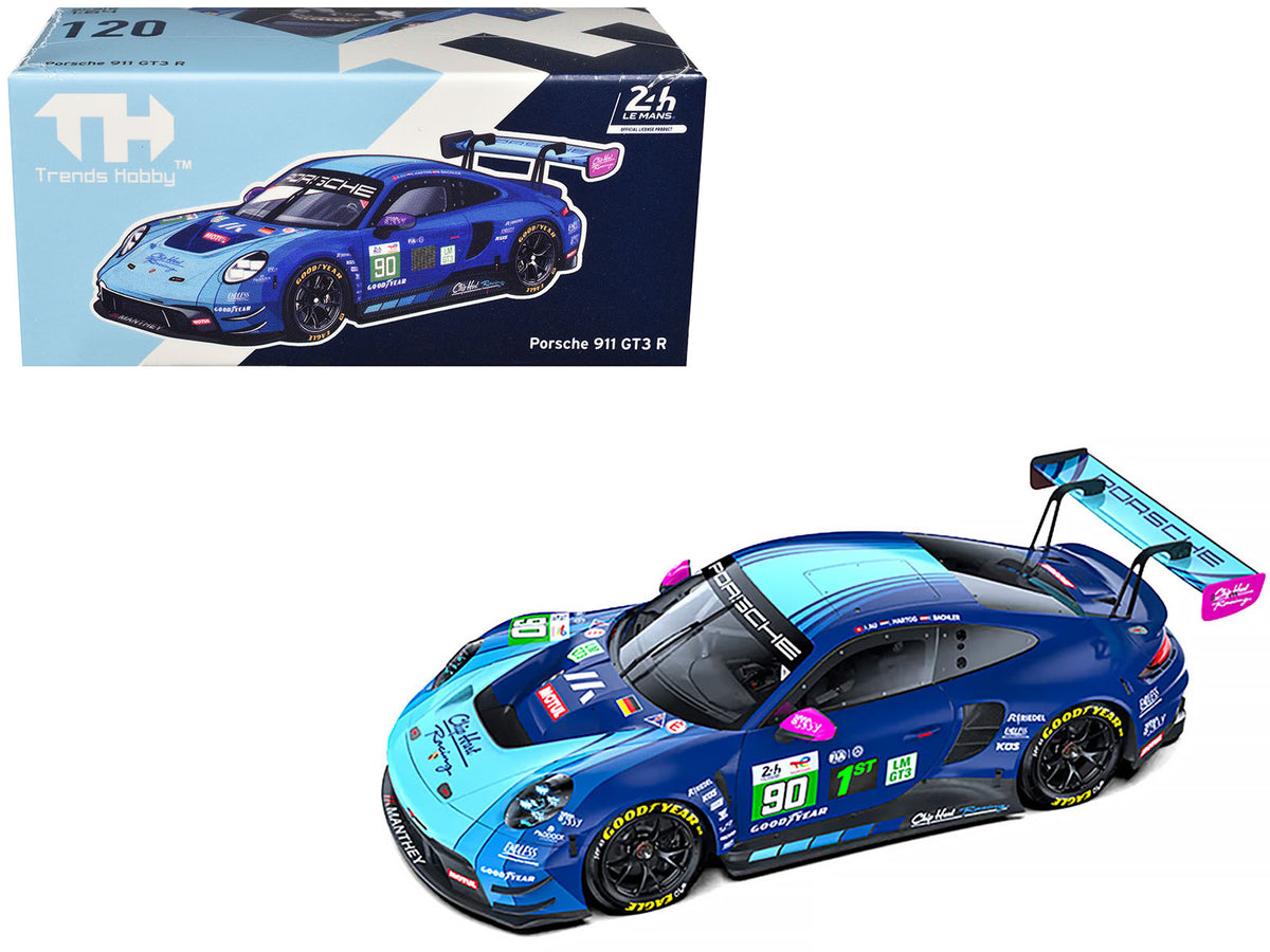 Porsche 911 GT3 R (992) #90 Antares Au - Klaus Bachler - Loek Hartog inchMantheyinch inch24 Hours of Le Mansinch (2024) 1/64 Diecast Model Car by Trends Hobby