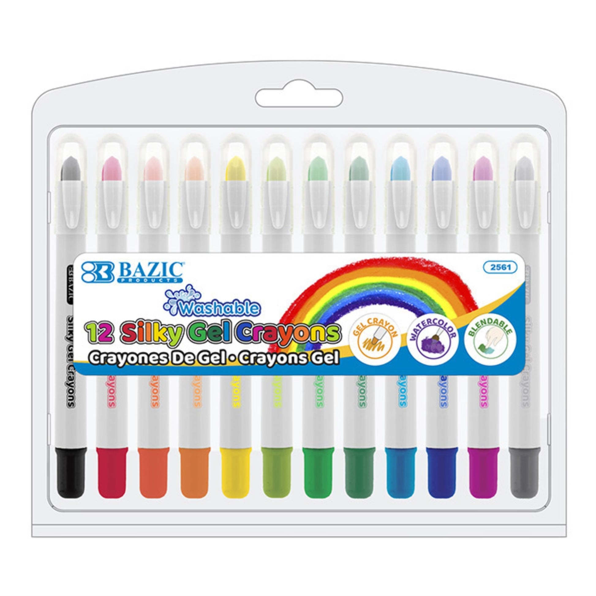 BAZIC 12 Color Silky Gel Crayons / Box Qty  12