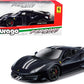 Ferrari 488 Pista Dark Blue Metallic with Silver Stripes 1/24 Diecast Model Car by Bburago