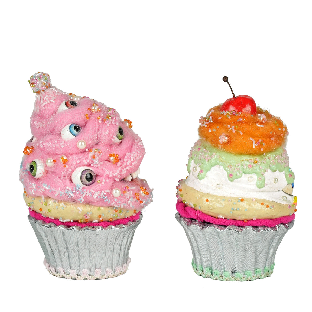 Sticky Sweet Crazy Eyes Cupcakes Assortment of 2 | Halloween Decor | Katherine's Collection
