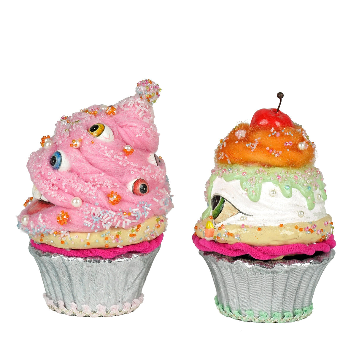 Sticky Sweet Crazy Eyes Cupcakes Assortment of 2 | Halloween Decor | Katherine's Collection