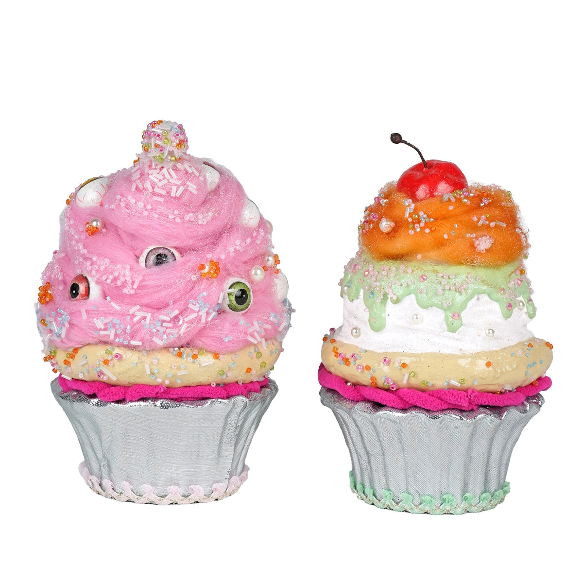 Sticky Sweet Crazy Eyes Cupcakes Assortment of 2 | Halloween Decor | Katherine's Collection