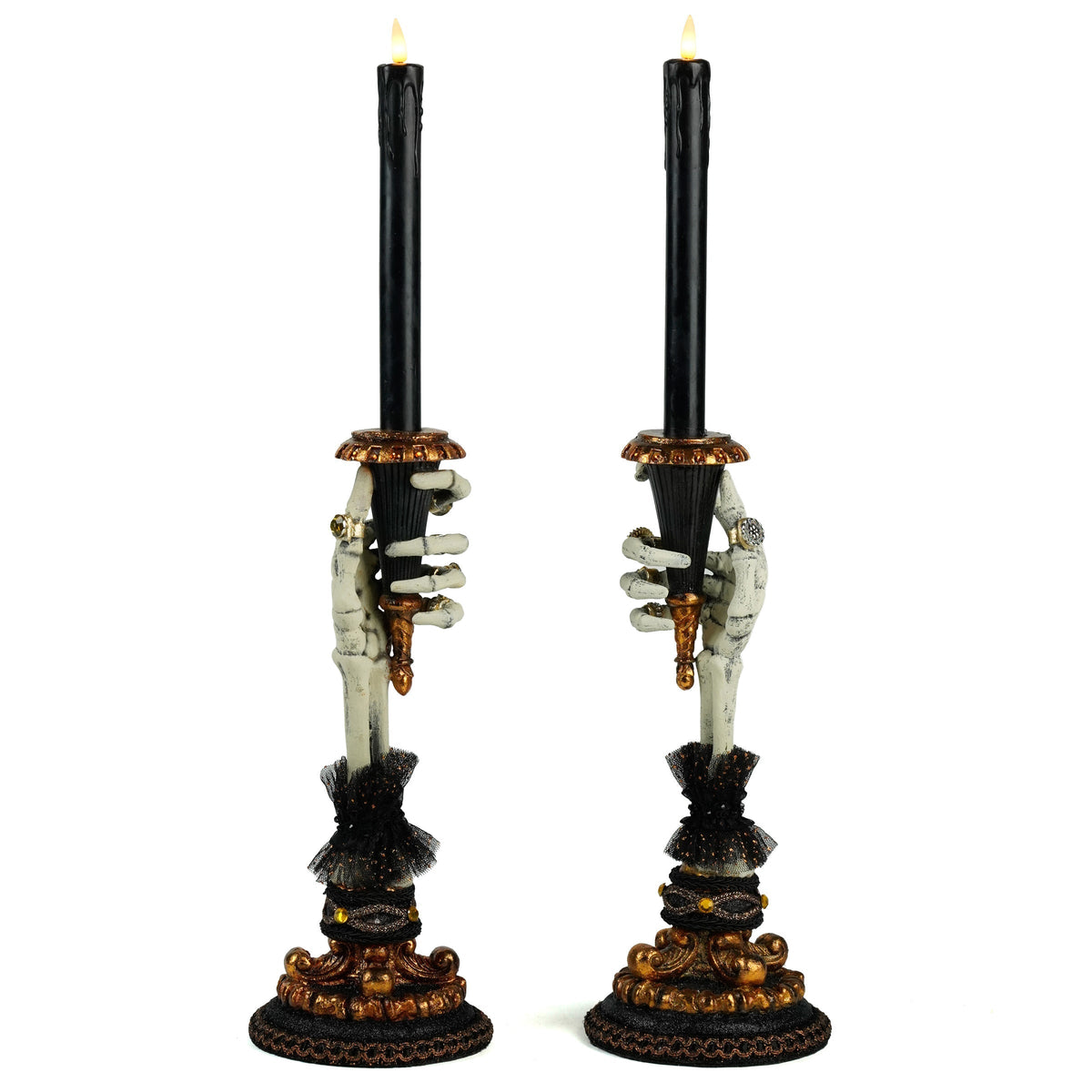 Skeleton Hand Candle Holders Set of 2 | Halloween Decor | Katherine's Collection