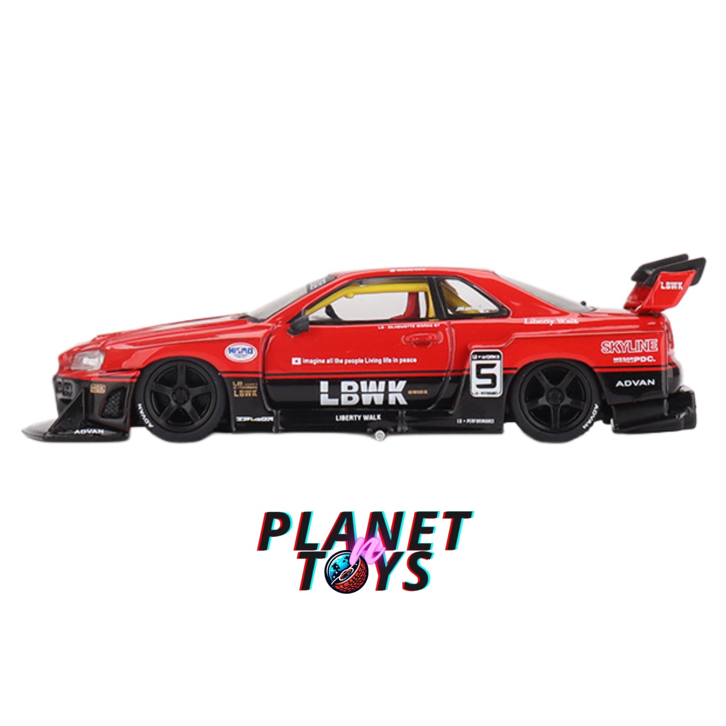 Mini GT 1:64 LBWK Nissan LB-ER34 Super Silhouette Red/Black #843