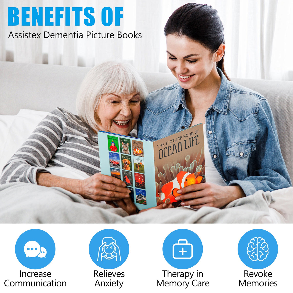 Picture Book Set for Seniors with Dementia - Alzheimer's Activity for Adults - for Patients in Nursing Home - Gifts for Elderly - Memory Care Games - Stroke Rehab - Brain Exercise - Parkinson Product