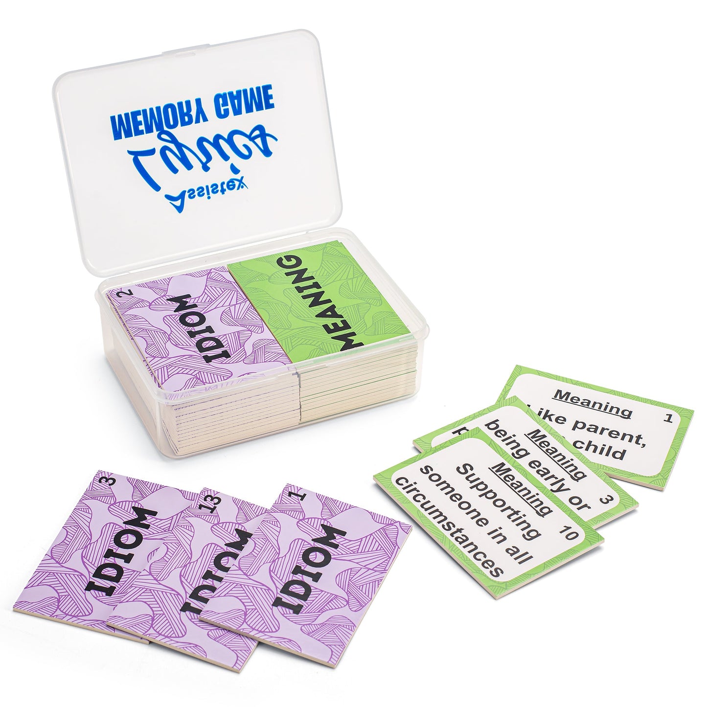 Assistex 2 in 1 Matching Card Memory Games for Seniors –  Lyric and Idiom Matching Card Games for memory loss Dementia Activities for Seniors – Alzheimer's Activities