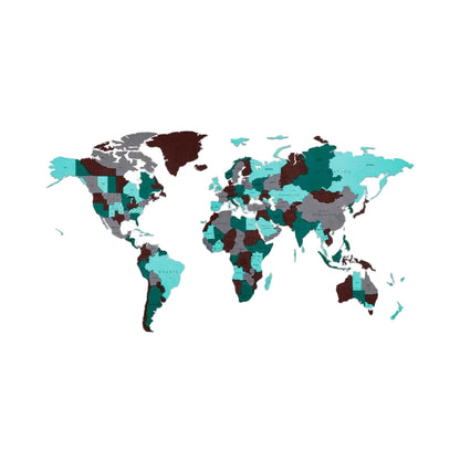 Emerald Planet World Map — Wooden Wall Decor