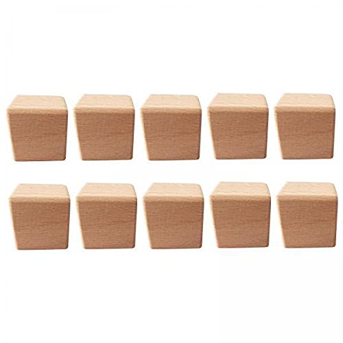 Trendivibe 2Xnatural Wooden Block Kids Toy Building Cubes Math Teaching Aid Diy Crafts