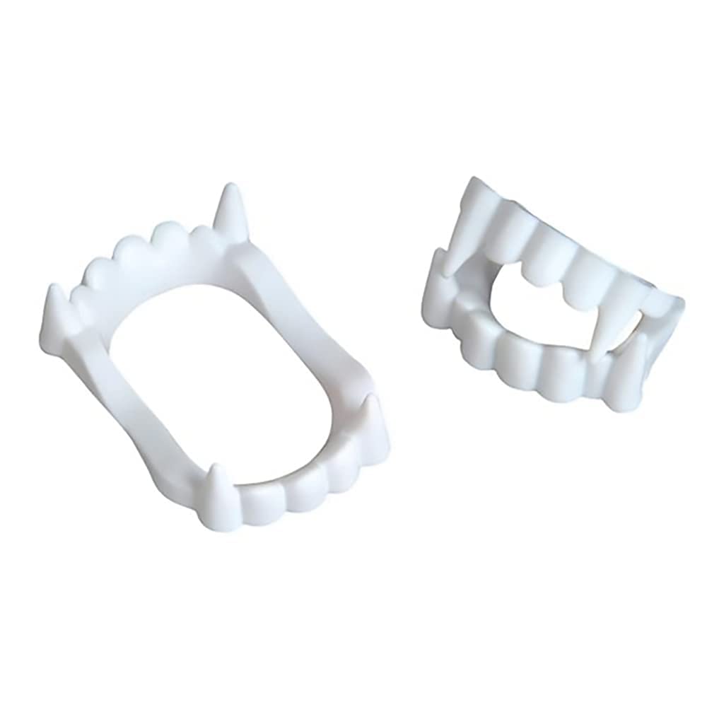 The Dreidel Company Halloween White Teeth Fangs Teeth, Costume, Funny Halloween Dress-Up, Pretend Play Decoration (48-Pack)