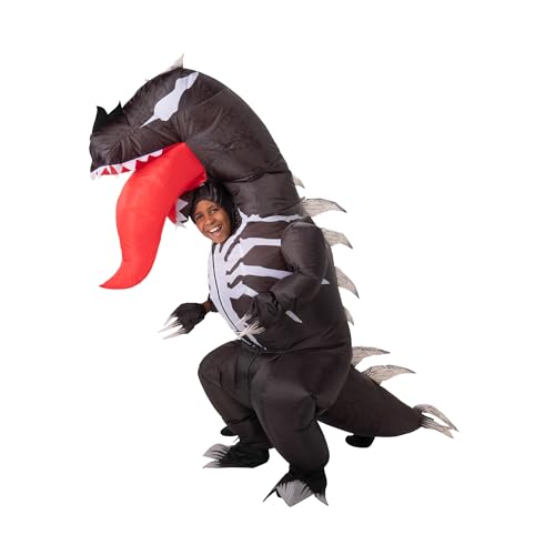 Marvel Venomosaurus Official Youth Inflatable Halloween Costume - Inflatable Jumpsuit With Built-In Fan, Gloves, Battery Box