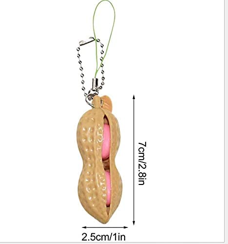 12Pcs Squeeze Bean Keychain Fidget Toys For Skin Picking, Pea Pod Sensory Fidget Toys,Peanut Poppers Fidget Toy,Stress Relief To