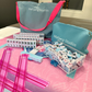 All In One - Mahjong Bundle - American Mahjong Set 166 2-Color Tiles - Blue & Pink Bag
