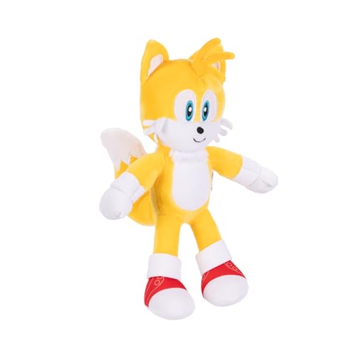 Sonic The Hedgehog 9-Inch Plush Toy Figures Set - Sonic & Tails, Officially Licensed, Soft Polyester, Model 423684-PB