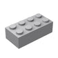 Classic Brick Block Bulk, Light Gray Bricks 2X4, Building Bricks Flat 100 Piece, Compatible With Lego Parts And Pieces: 2X4 Ligh