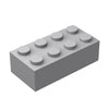 Classic Brick Block Bulk, Light Gray Bricks 2X4, Building Bricks Flat 100 Piece, Compatible With Lego Parts And Pieces: 2X4 Ligh