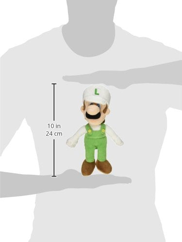 Sanei Officially Licensed Super Mario Plush 9'' Fire Luigi Japanese Import