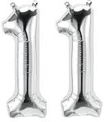 collectivemed Number Foil Balloon 16 Inch  SILVER Colour (SILVER11)