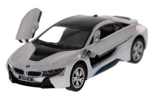 Kinsmart New 1:36 Display - Silver Color Bmw I8 Diecast Model Car