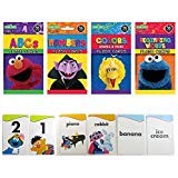 4 Sesame Street Flash Cards Beginning Words Numbers Colors Shapes Alphabet Abc !