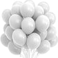 Party Port 12 inch HD Metallic Finish Balloons for Birthday/Anniversary Party Decoration (Pack of 25) (White)