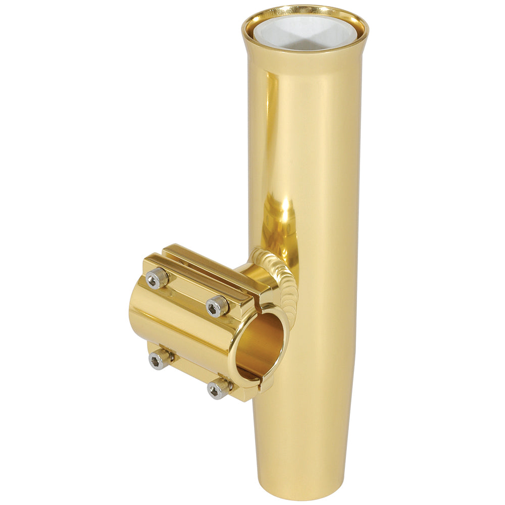 Lees Clamp-On Rod Holder - Gold Aluminum - Horizontal Mount - Fits 2.375 O.D. Pipe