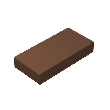 Classic Tiles Block Bulk, Brown Tiles 1X2, Building Tiles Flat 100 Piece, Compatible With Lego Parts And Pieces: 1X2 Brown Tiles(Color:Brown)