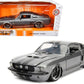 1967 Ford Mustang Shelby Gt500 Gray Metallic With Black Stripes ''Bigtime Muscle'' Series 1/24 Diecast Model Car By Jada